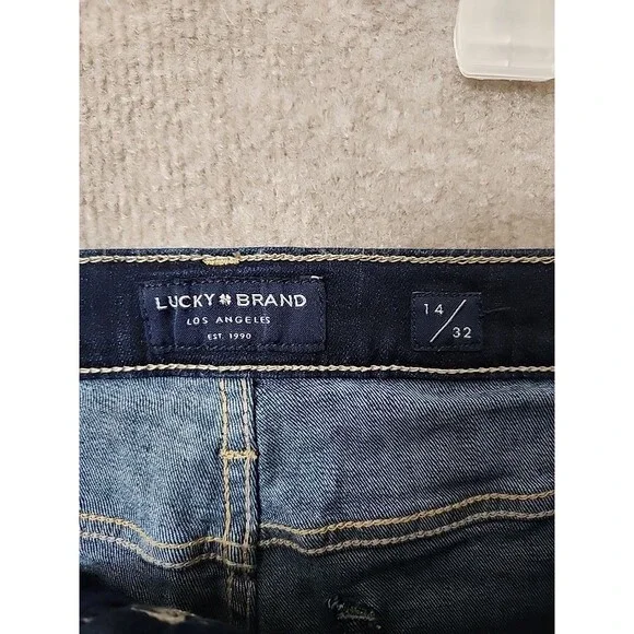 Lucky Brand Stevie High Rise Flare Jeans Women 14 32 Blue Dark Wash Stretch NWOT - Picture 7 of 10